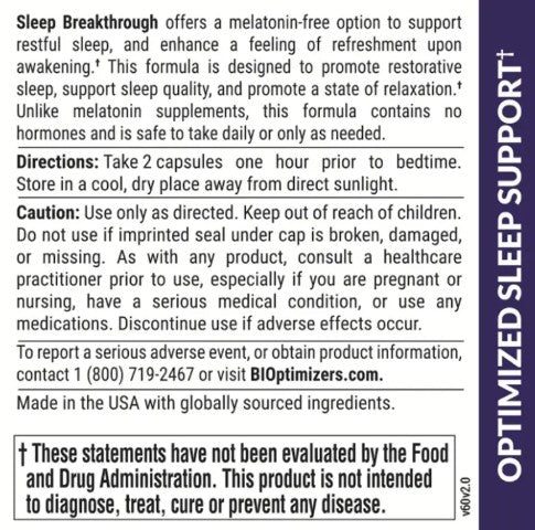 BiOptimizers Sleep Breakthrough 60c