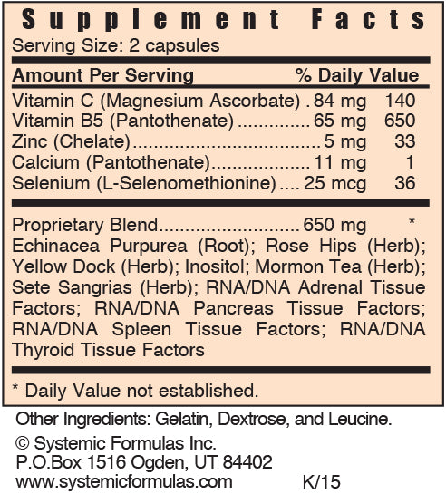 Systemic Formulas Bio Function Ga Adrenal