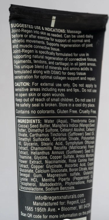 RegenX Naturals Joint Regen Cream 3.4oz