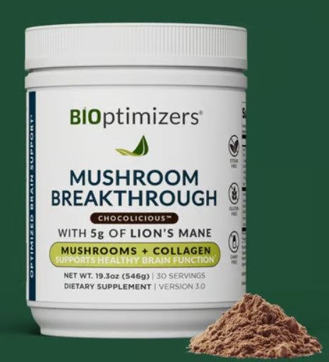 BiOptimizers Mushroom Breakthrough Powder - Chocolicious 30 servings