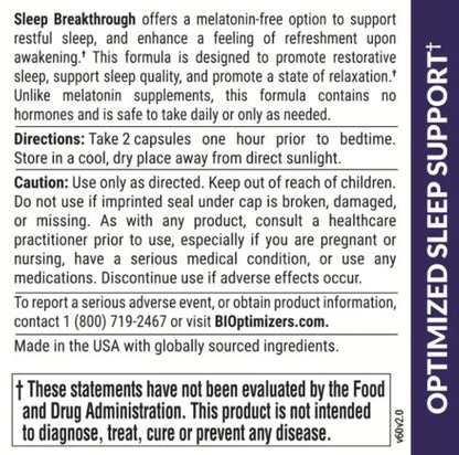 BiOptimizers Sleep Breakthrough 60c