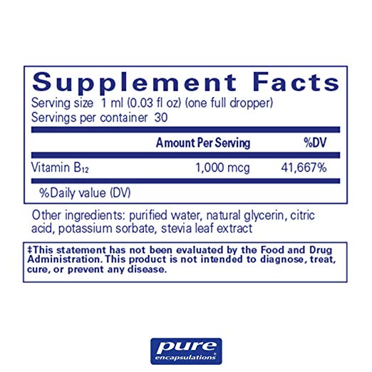 Pure Encapsulations B12 Liquid with Methylcobalamin