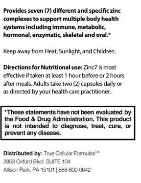 True Cellular Formulas Zinc7