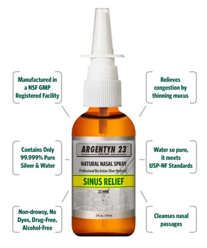 Argentyn 23 Natural Nasal Spray Sinus Relief 2oz