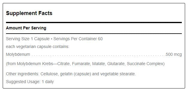 Douglas Laboratories Molybdenum 500mcg